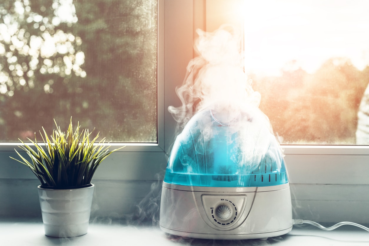 Humidifier moistening the air.
