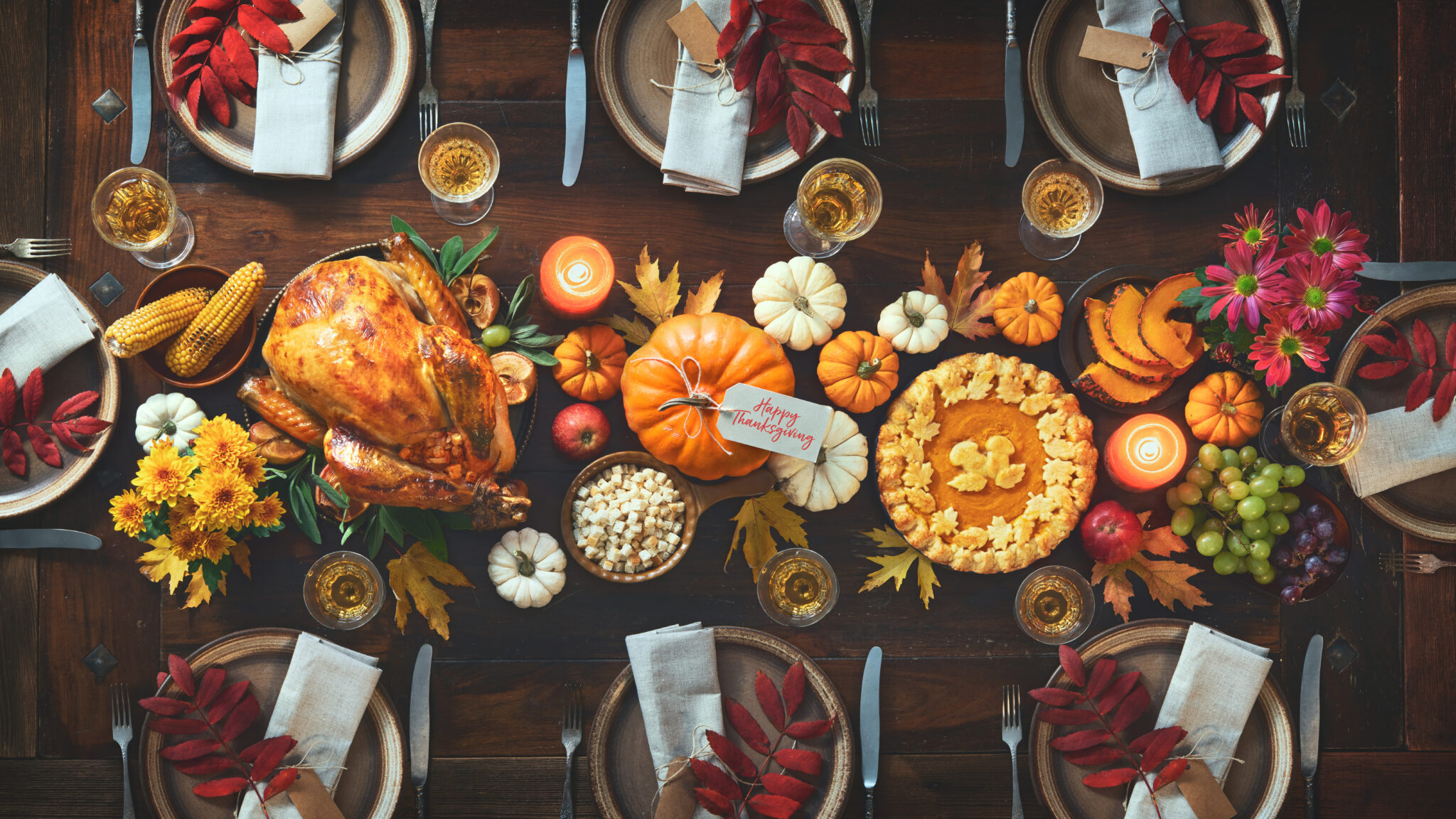 Table is set for Thanksgiving.